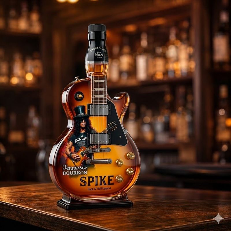 Heißer Verkauf 49% RABATT🔥Appetite for Rock: Vintage Sunburst Gitarrenfigur Spirituosenflasche