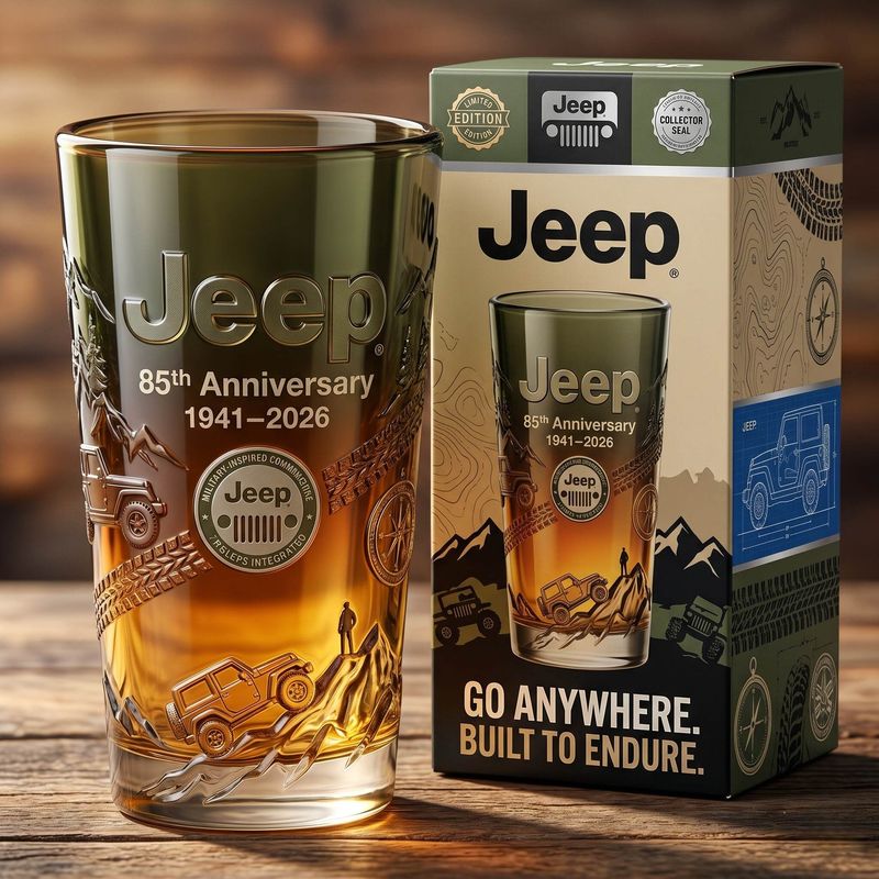 Jeep 85th Anniversary Go Anywhere Collectors Pint Glass