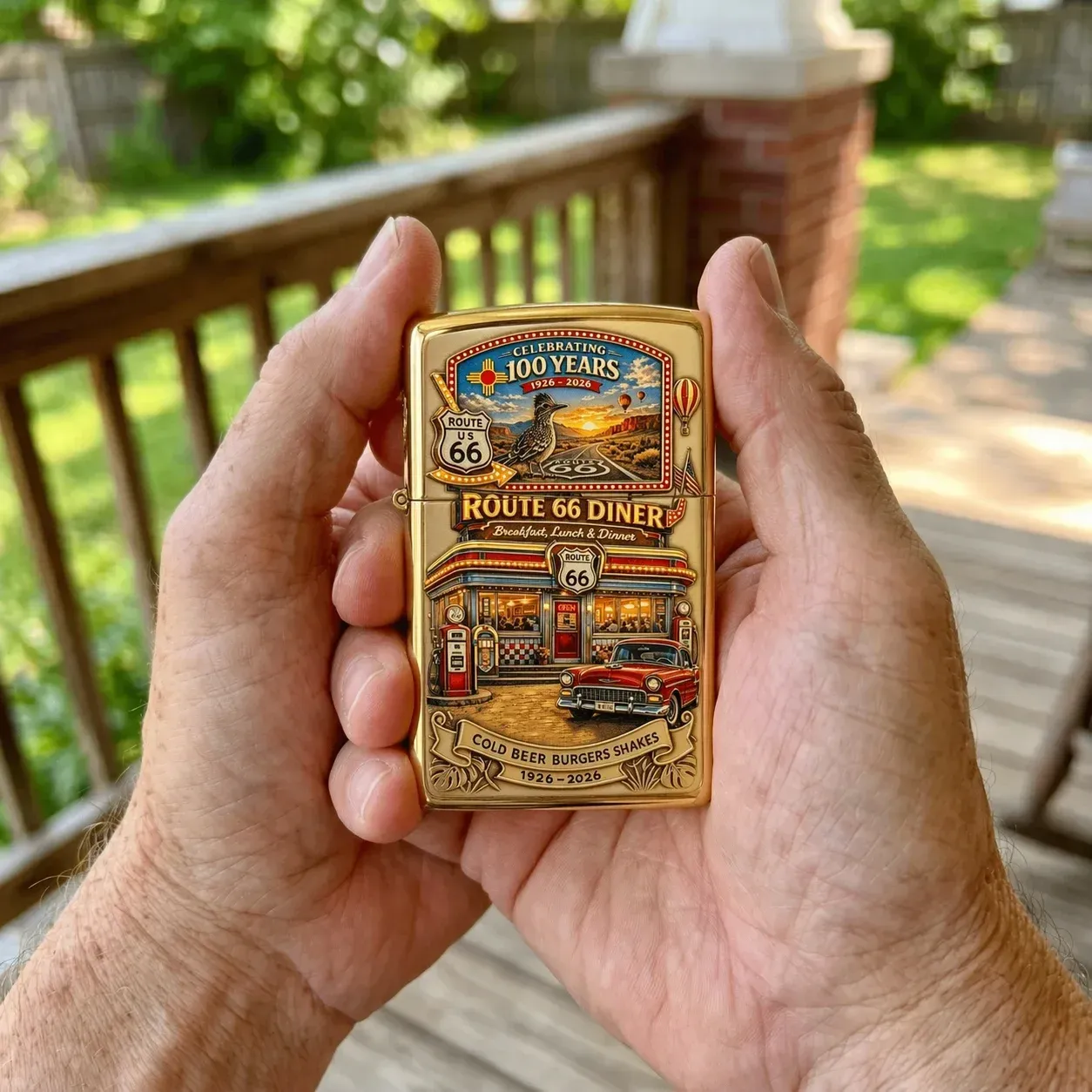 🔥FLASH-VERKAUF: 60% RABATT!🎁US Route 66 Centennial Gedenk feuerzeug