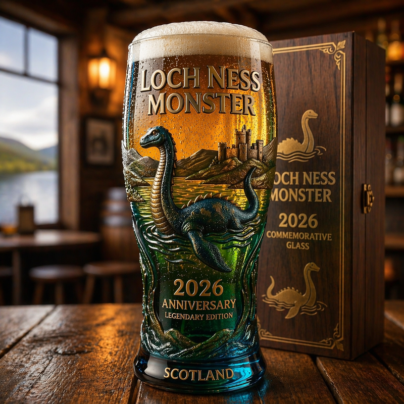🌊🐉Vom Mythos zum Meisterwerk-Loch Ness Monster 2026 Sammler Pint Glass🏴✨