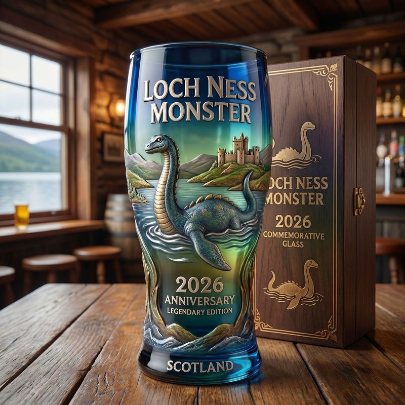 🌊🐉Vom Mythos zum Meisterwerk-Loch Ness Monster 2026 Sammler Pint Glass🏴✨