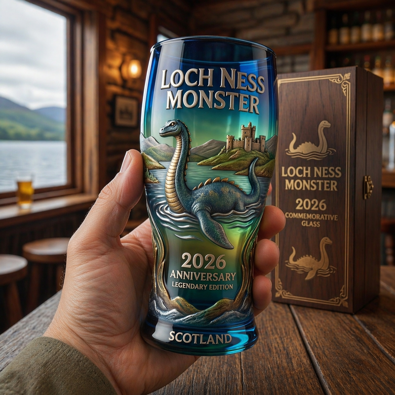 🌊🐉Vom Mythos zum Meisterwerk-Loch Ness Monster 2026 Sammler Pint Glass🏴✨