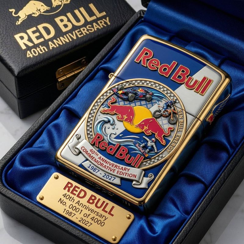 Red Bull 40-jähriges Jubiläum Collector Feuerzeug