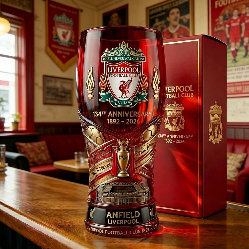 Liverpool 134 Jahre Gedenk ausgabe Glas