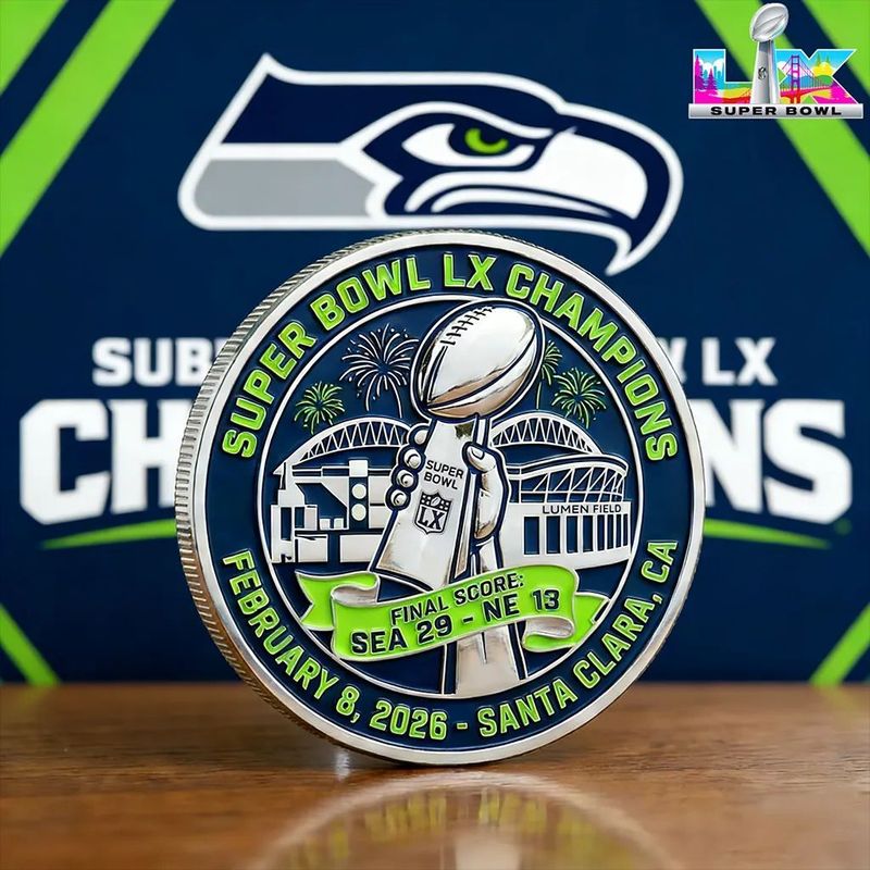 SEATTLE SEAHAWKS SUPER BOWL LX CHAMPIONS MÜNZEN