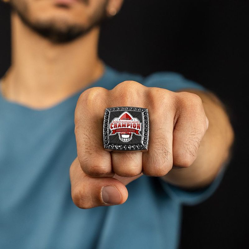 Custom Fantasy Football Championship Ring - Gunmetal