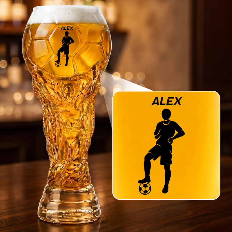 Sportarten Fußball - Personalisiertes Geschenk | WM Pokal Bierglas