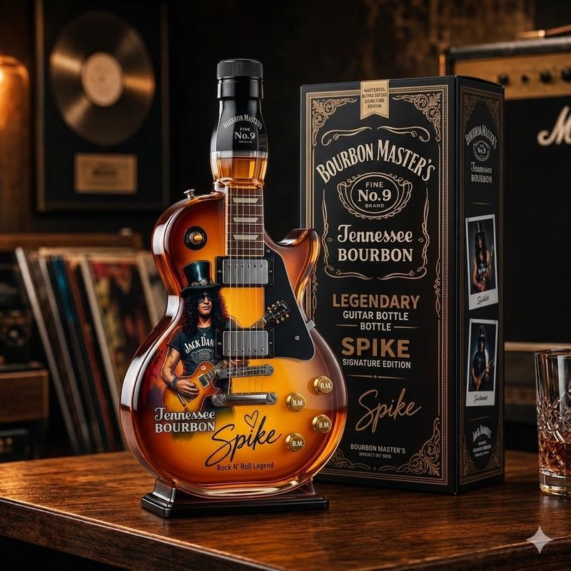 Heißer Verkauf 49% RABATT🔥Appetite for Rock: Vintage Sunburst Gitarrenfigur Spirituosenflasche