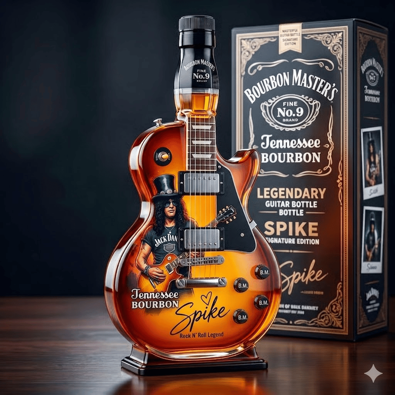 Heißer Verkauf 49% RABATT🔥Appetite for Rock: Vintage Sunburst Gitarrenfigur Spirituosenflasche