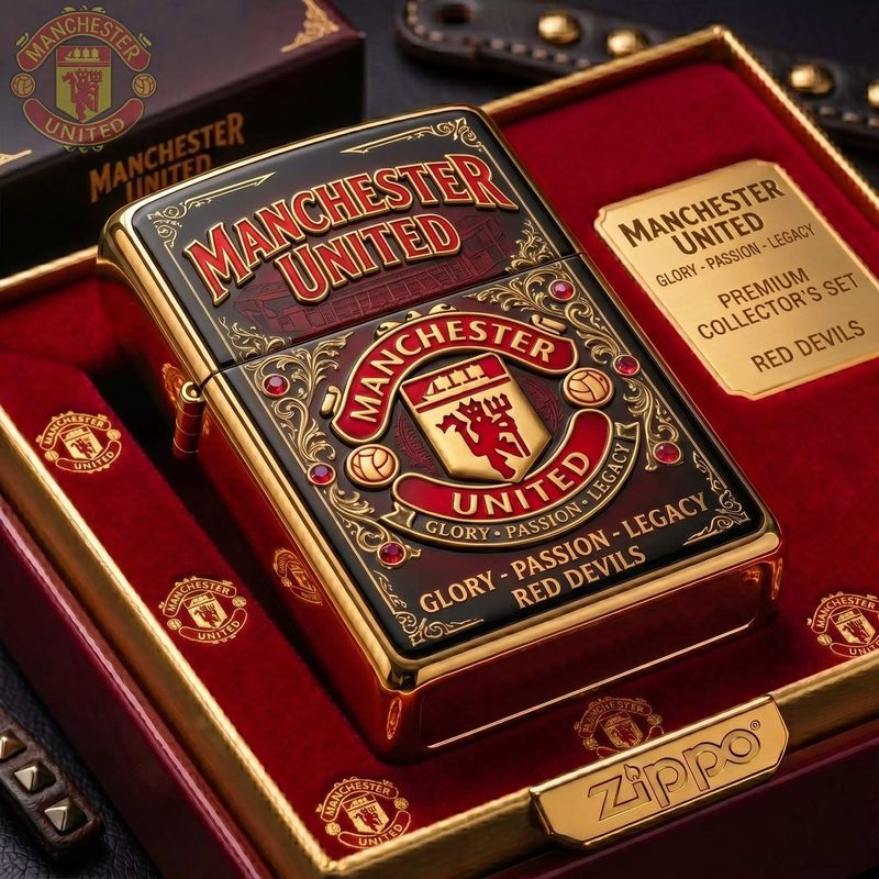 Manchester United Red Devils Zippo Sammlerset GLORY-PASSION-LEGACY Fussball Fan Geschenk