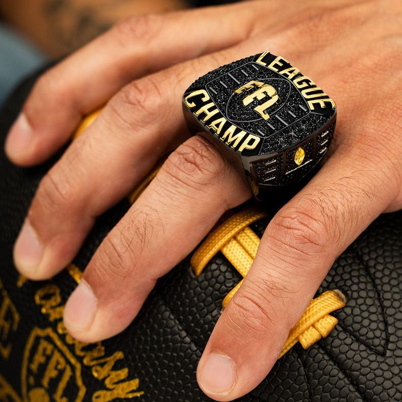 Fantasy Football Elite Championship Ring - Black/Gold