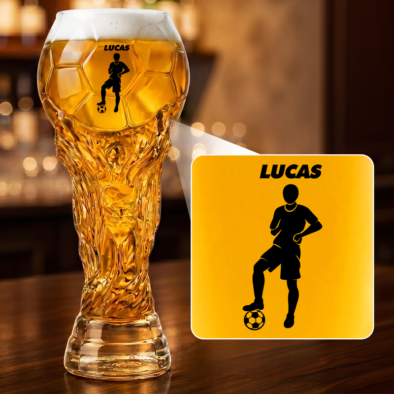 Sportarten Fußball - Personalisiertes Geschenk | WM Pokal Bierglas