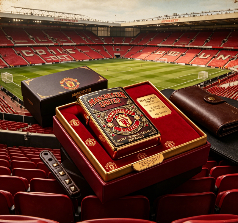 Manchester United Red Devils Zippo Sammlerset GLORY-PASSION-LEGACY Fussball Fan Geschenk