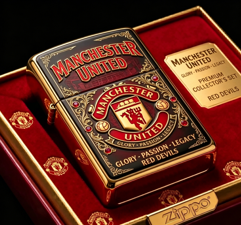Manchester United Red Devils Zippo Sammlerset GLORY-PASSION-LEGACY Fussball Fan Geschenk