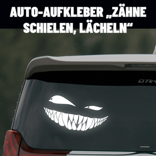 Auto-Aufkleber Zähne schielen, lächeln.