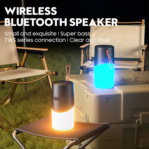 Outdoor RGB Light BT Speaker Portable Waterproof Wireless Subwoofer Speaker for Camping