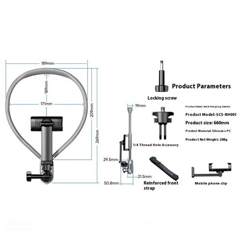 Cell Phone Holder Around Neck Hands Free Lazy Flexible Neck Mobile Phone Stand Holder Wearable Smartphone Mount Bracket for Gop