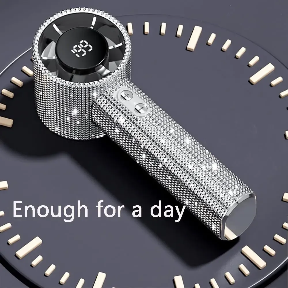 Factory Wholesale Handheld Turbo Fan LED Display 199 Gear Adjustment Diamond Fan S5 Diamond Fan