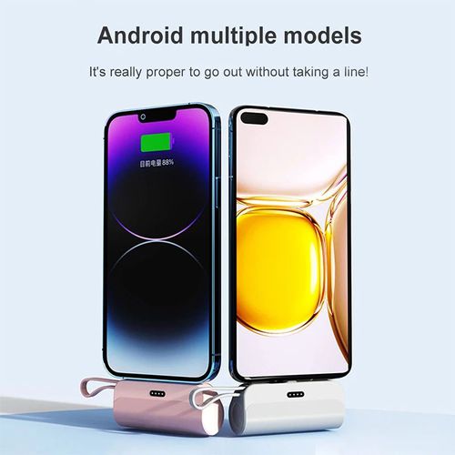 2025 New 2 in 1 Mini Capsule Power Bank 3000mah With LED Display OEM logo With Phone Stand for Type c