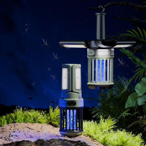 2-in-1 LED Camping Lantern with Mosquito Zapper, Rechargeable High Lumen Outdoor Light for Camping, Hiking & Emergency Use