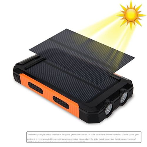 Factory Wholesale Large Capacity 10000 MA Portable Outdoor Mobile Power Cross-Border Solar Charging Treasure Waterproof LED 10W