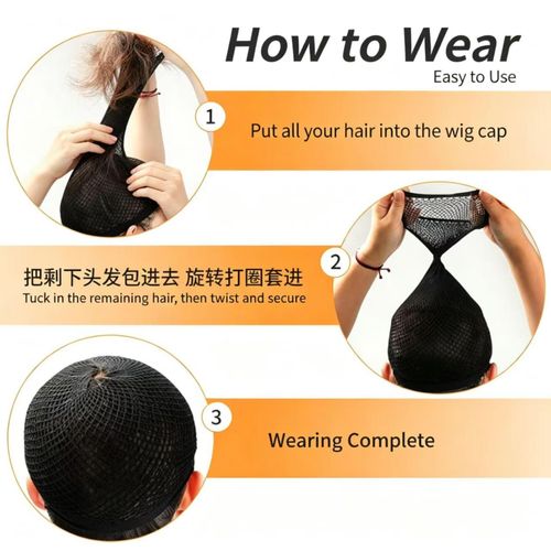 Wig Caps 10 Pack Black Nylon Mesh Wig Caps Stretch Elastic Wig Liner Caps For Women Daily Wig Wear