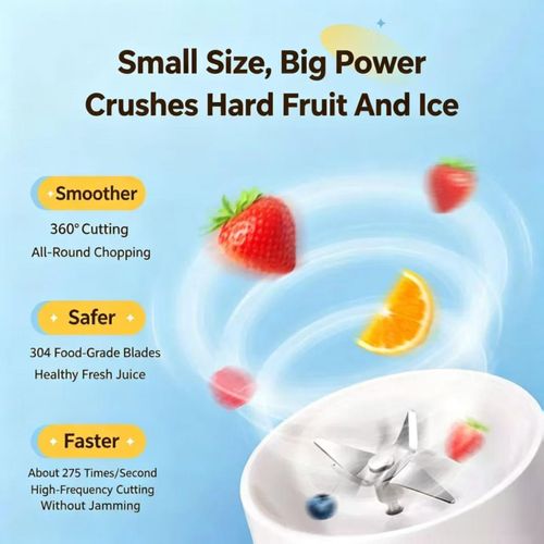 1 Pack Premium Portable USB Rechargeable Juicer Cup High Grade Mini Electric Smoothie Blender Optional Colors Purple Blue Pink White Ideal For Home Office And Outdoor Lifestyle Premium single rechargeable portable juicer. Compact powerful design for fresh homemade juice. You can select your preferred color from purple blue pink and white. Great daily essential and decent gift choice for modern lifestyle