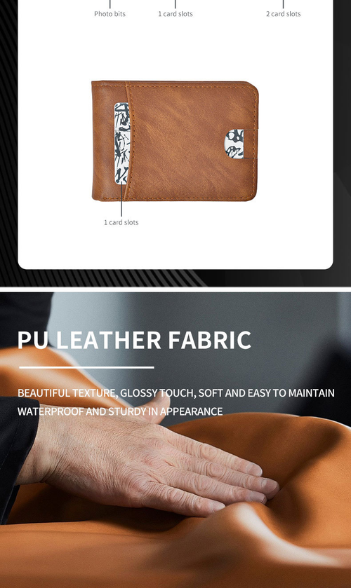 Slim PU Leather Mens Wallet Compact Lightweight Card Holder Portable Purse For Daily Business Travel Use