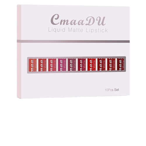 10Pcs Matte Liquid Lip Gloss Set, Velvet Smudge‑Proof Long Wear Lip Makeup Gift Set