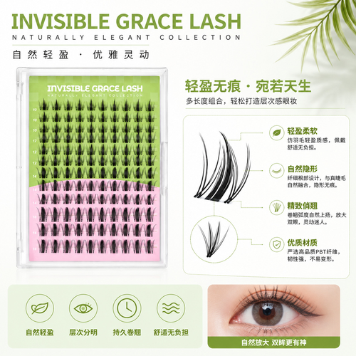 DIY Cluster Lash Extension Kit, Individual Segmented False Eyelashes with Bond, Seal, Lash Remover & Tweezer, Reusable Volume Lashes for Beginner Home Makeup