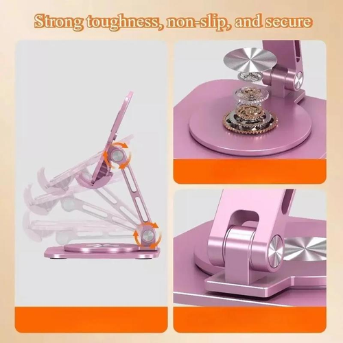 Cute Butterfly Foldable Cell Phone Stand, 360° Rotation Aluminum Alloy Desktop Phone Holder, Adjustable Portable Stand for Smartphone Tablet Video Calls & Streaming