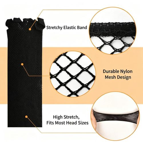 Wig Caps 10 Pack Black Nylon Mesh Wig Caps Stretch Elastic Wig Liner Caps For Women Daily Wig Wear