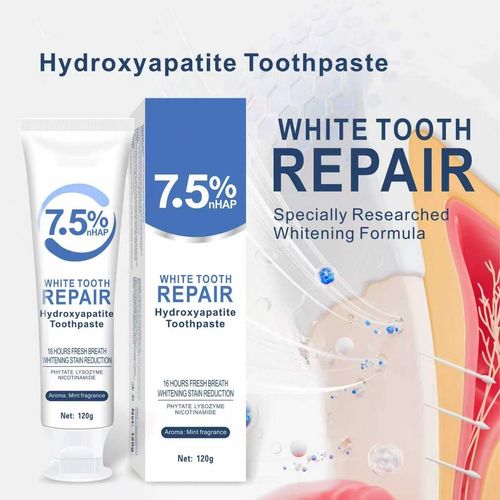 3 Pack 7.5% HAP Nano‑Hydroxyapatite Toothpaste, Fluoride‑Free Mint Toothpaste, Enamel Strengthening, Sensitive Teeth Whitening Repair Toothpaste