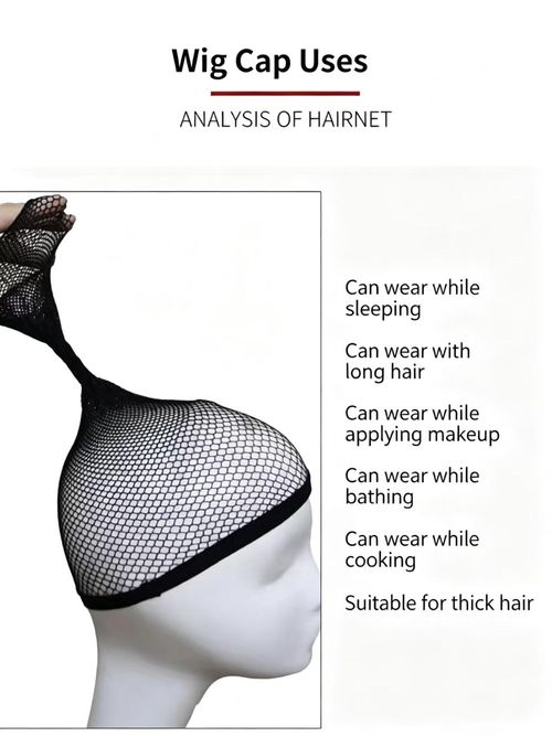 Wig Caps 10 Pack Black Nylon Mesh Wig Caps Stretch Elastic Wig Liner Caps For Women Daily Wig Wear