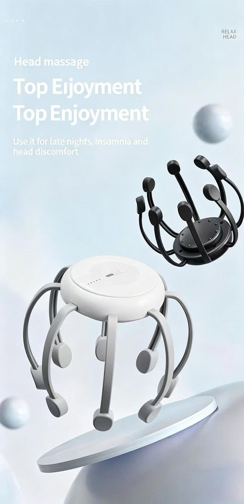 Electric Octopus Head Massager Wireless Portable Scalp Massager Multi‑Point Vibration Massage Device Relieve Head Stress Fatigue Improve Sleep For Home Office Travel Use