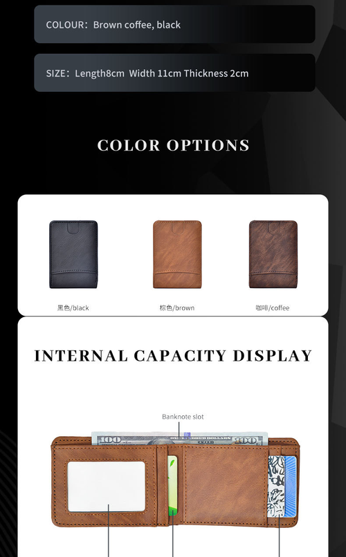 Slim PU Leather Mens Wallet Compact Lightweight Card Holder Portable Purse For Daily Business Travel Use