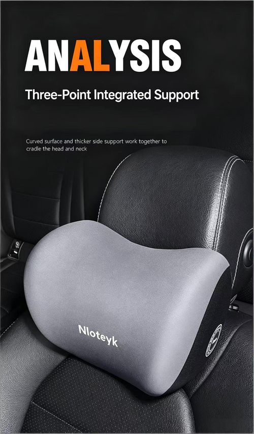 Ergonomic Memory Foam Headrest and Lumbar Support Pillow Set, 1 Headrest + 1 Lumbar Cushion, Premium Grey, Relieve Neck and Lower Back Pain for Car Office Home Sofa Complete 2‑piece set with adjustable fixing straps, removable and washable zipper cover, comfortable memory foam for long sitting and driving