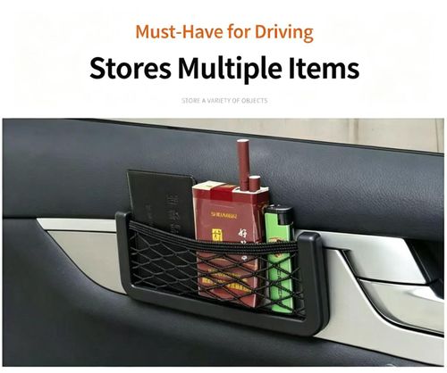10 Pack Universal Car Mesh Storage Net Pockets Multi‑Purpose Car Interior Organizer For Door Seat Gap Dashboard Hold Phone Keys Cards Lighters Small Auto Accessories