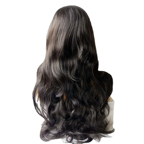 Black Long Body Wave Wig Natural Looking Glueless Human Hair Wig For Women Daily Party Wear