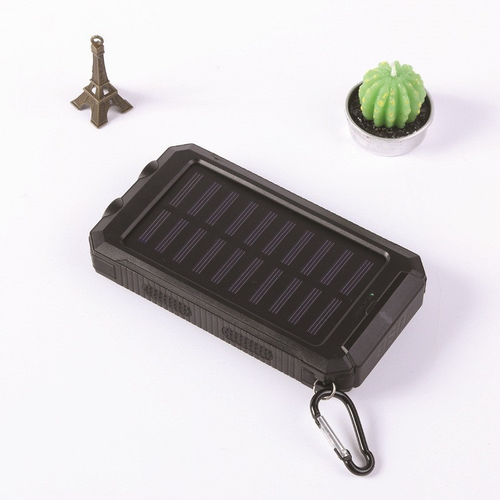 Portable Solar Power Bank, Dual Charging Ways Solar & USB Charging, Built‑in Bright LED Flashlight and Compass, Emergency Backup Power for Home, Travel and Outdoor Use, Perfect for Power Outages