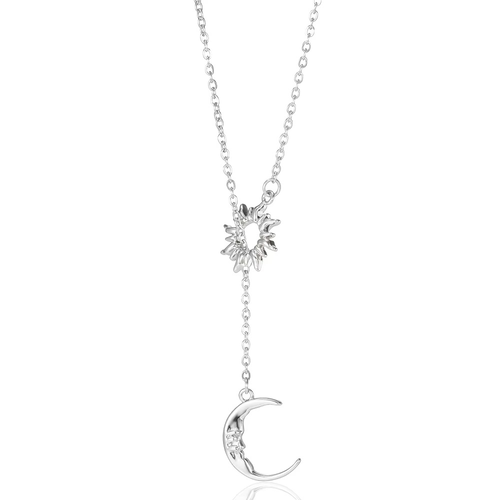 Sun Moon Matching Necklace for 2, Gold and Silver Tone Friendship Couple Mother Daughter Necklace, Non‑Tarnish Jewelry Set for Women Daily Wear & GiftBeautiful sun and moon pendant necklace set for two. One gold tone and one silver tone, perfect for best friends, couples, mother and daughter to share a special bond.