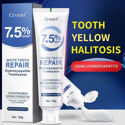 3 Pack 7.5% HAP Nano‑Hydroxyapatite Toothpaste, Fluoride‑Free Mint Toothpaste, Enamel Strengthening, Sensitive Teeth Whitening Repair Toothpaste