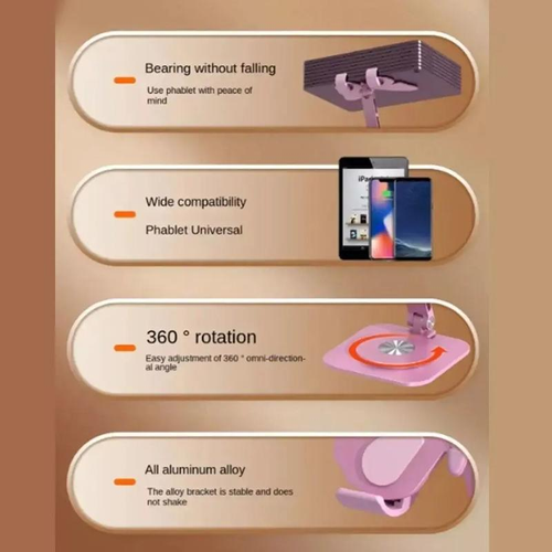 Cute Butterfly Foldable Cell Phone Stand, 360° Rotation Aluminum Alloy Desktop Phone Holder, Adjustable Portable Stand for Smartphone Tablet Video Calls & Streaming