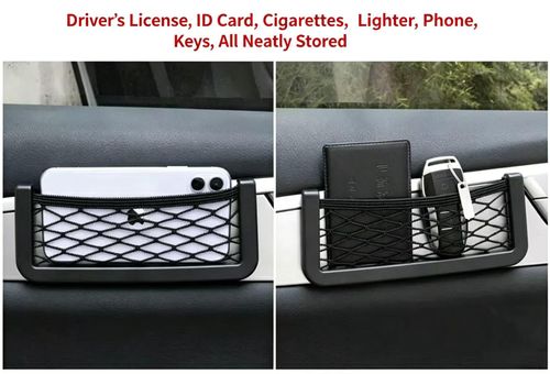 10 Pack Universal Car Mesh Storage Net Pockets Multi‑Purpose Car Interior Organizer For Door Seat Gap Dashboard Hold Phone Keys Cards Lighters Small Auto Accessories