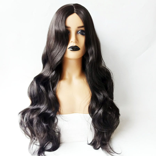 Black Long Body Wave Wig Natural Looking Glueless Human Hair Wig For Women Daily Party Wear