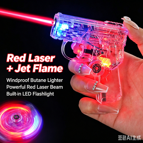 Glowing Transparent Gyro Finger Lighter Folding Spinning
