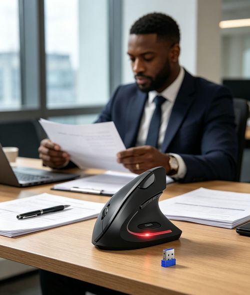🛡️🔥Wireless USB Rechargeable Ergonomic Vertical Optical Mouse🖱️✨