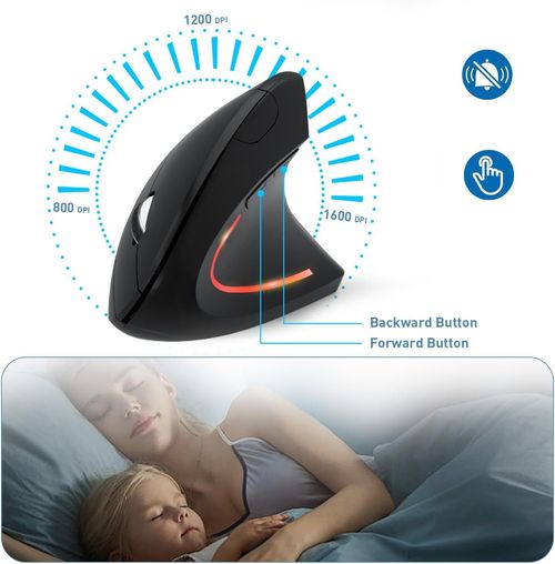 🛡️🔥Wireless USB Rechargeable Ergonomic Vertical Optical Mouse🖱️✨
