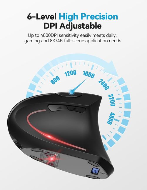 🛡️🔥Wireless USB Rechargeable Ergonomic Vertical Optical Mouse🖱️✨