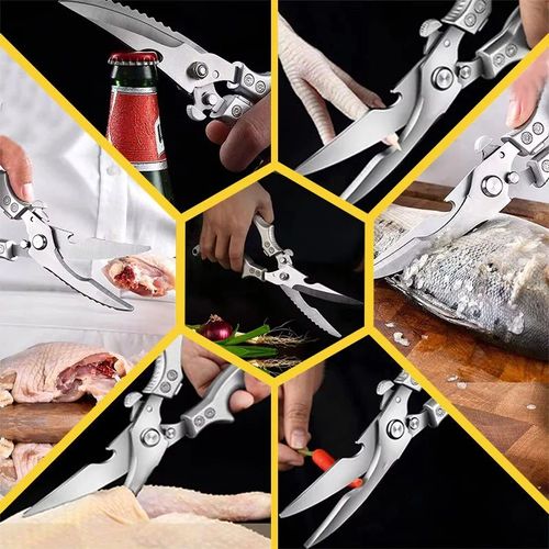 ✂️ Multi-Functional Heavy-Duty Kitchen Scissors – Snip, Cut, Crush – One Tool Rules Them All! 🦴🔪